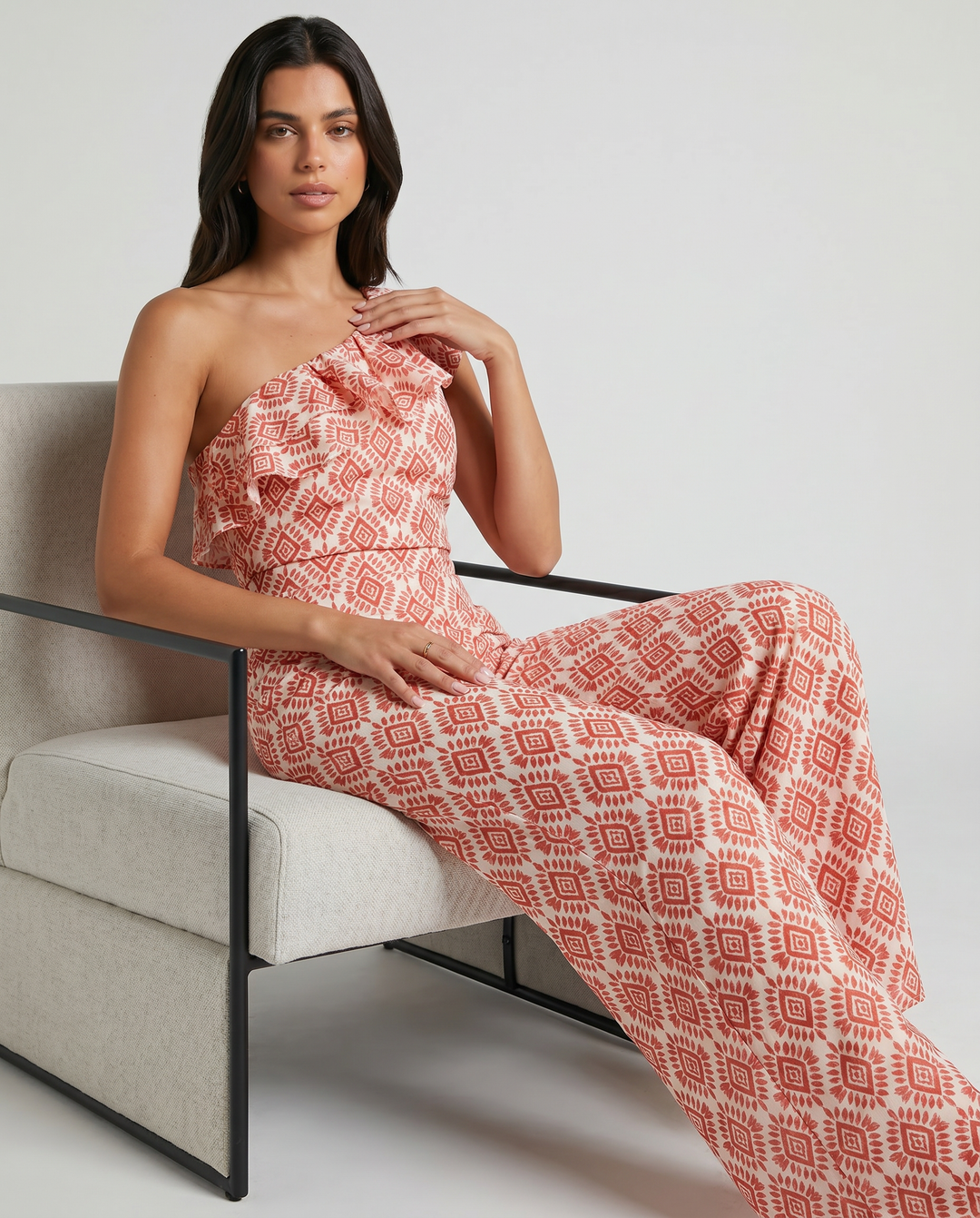 Jimena | Lente geometrisch patroon jumpsuit