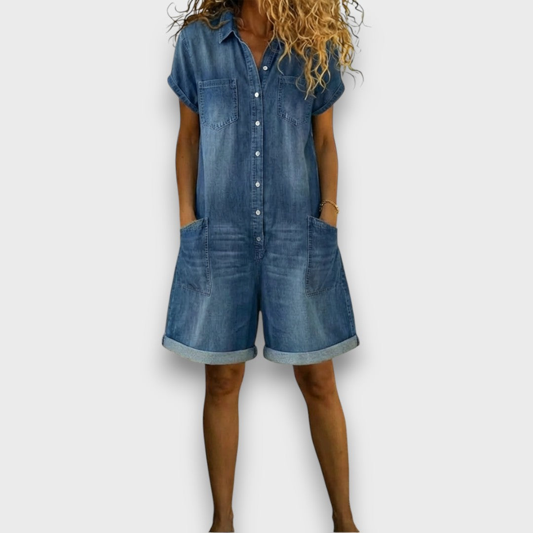 Joan | Vintage shorts met denim effect