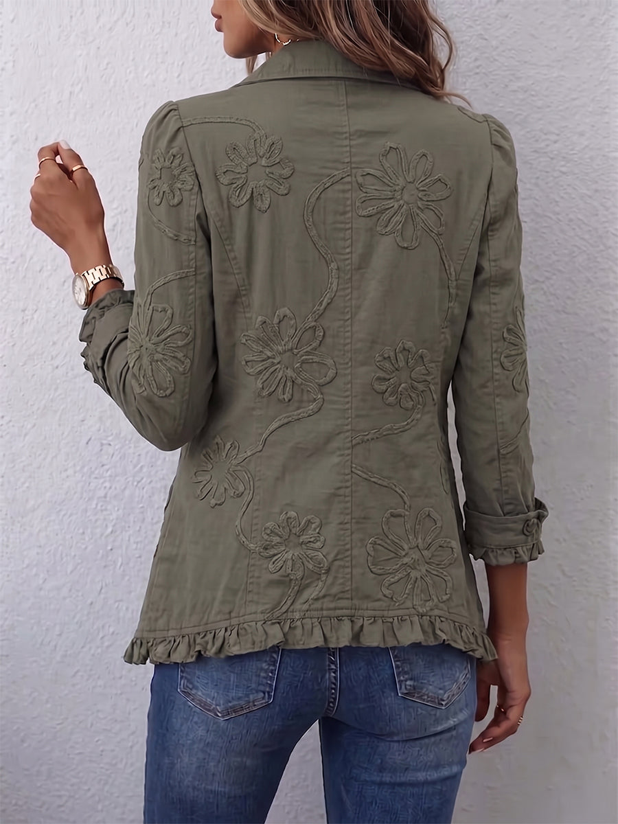 Shan | Blazer met bloemborduursels