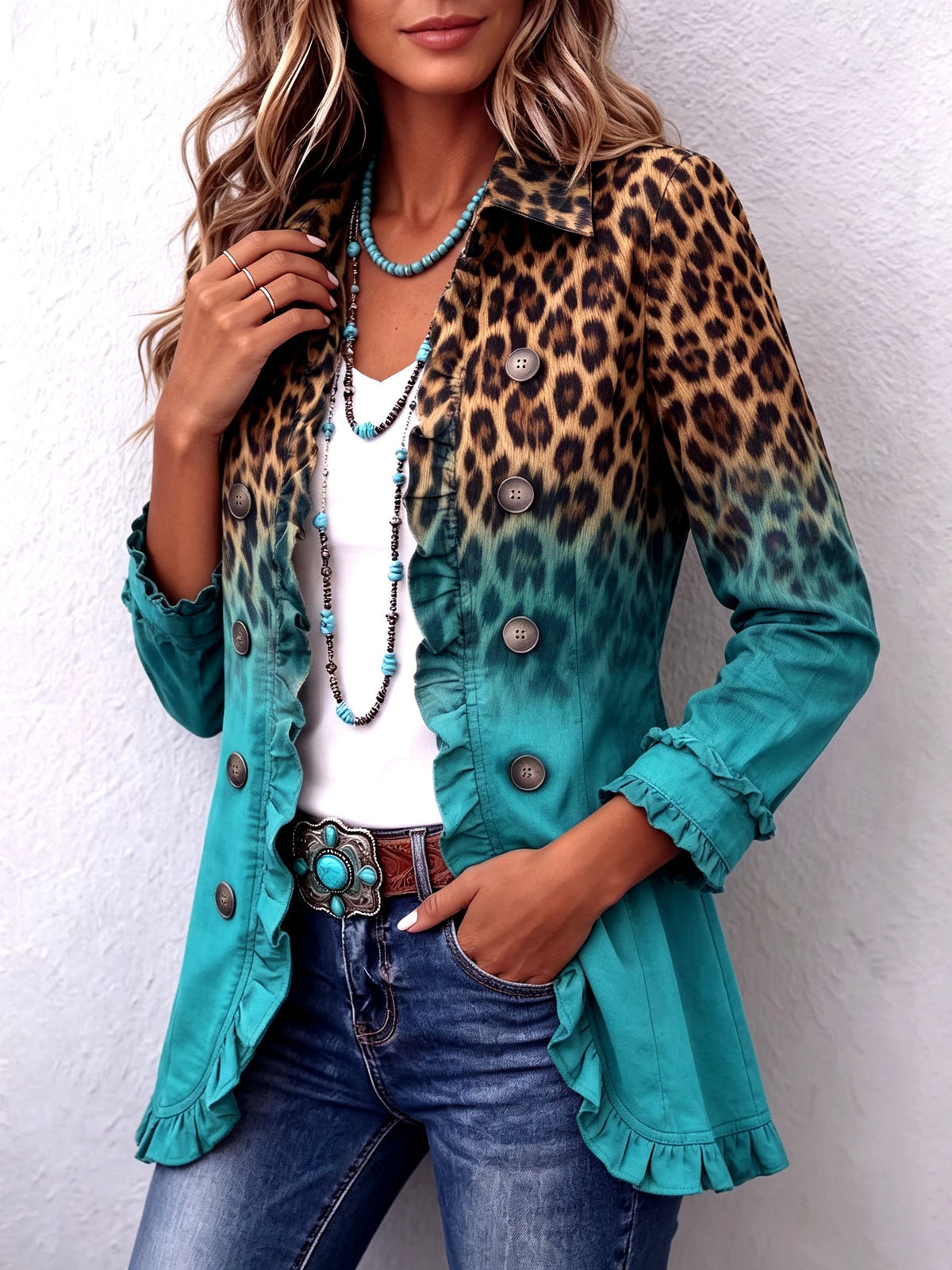 Richelle | Blazer met luipaardprint