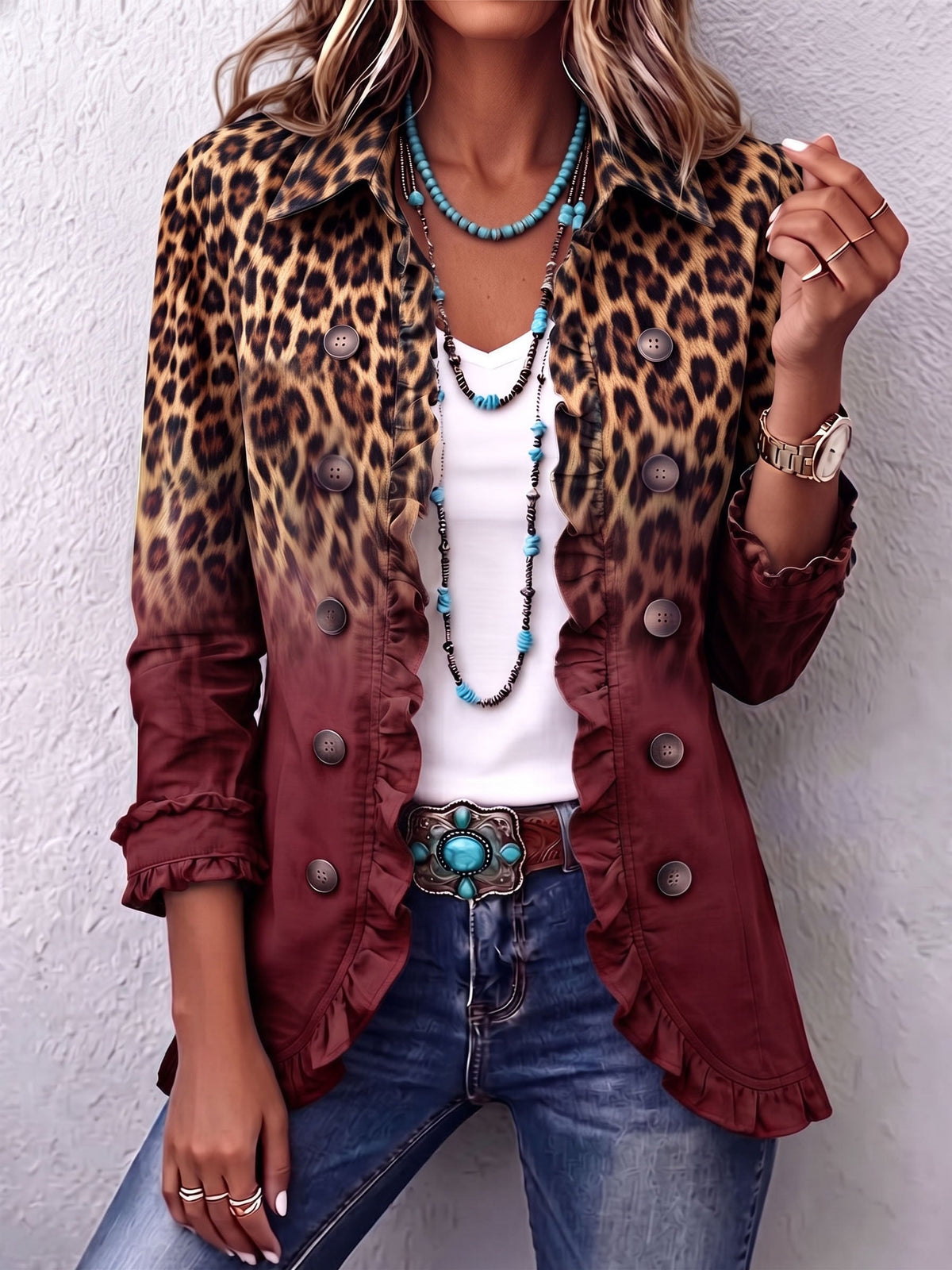 Richelle | Blazer met luipaardprint