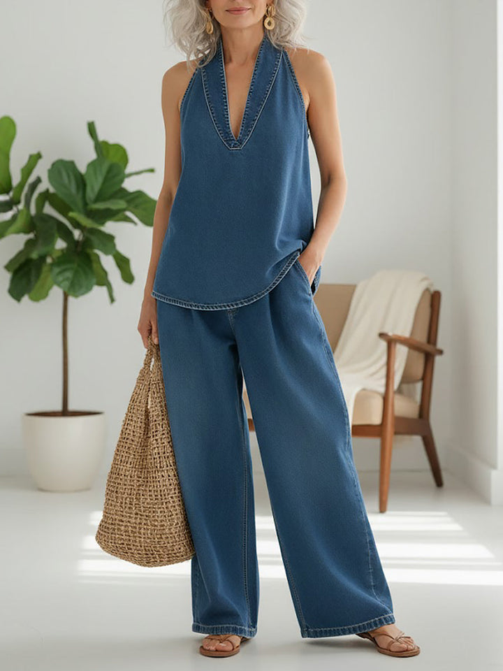 Ivy | Set Gemellare Denim Effect Vintage Gewassen Zacht
