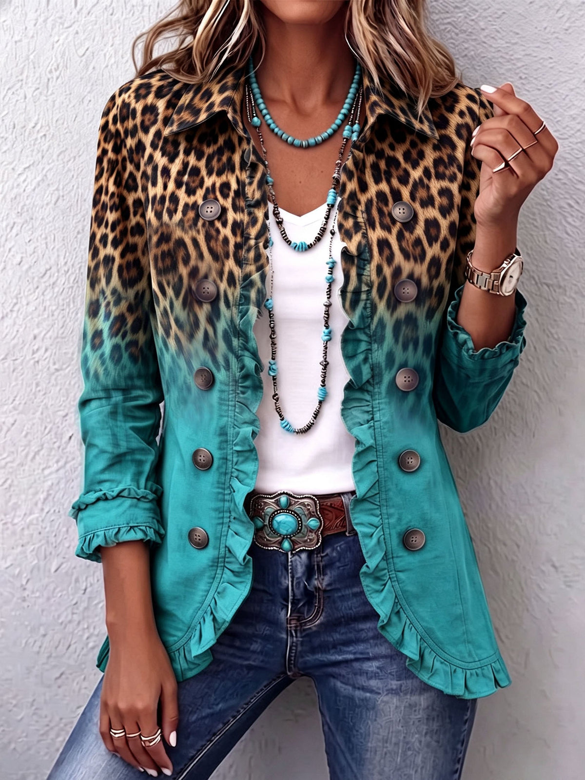 Richelle | Blazer met luipaardprint