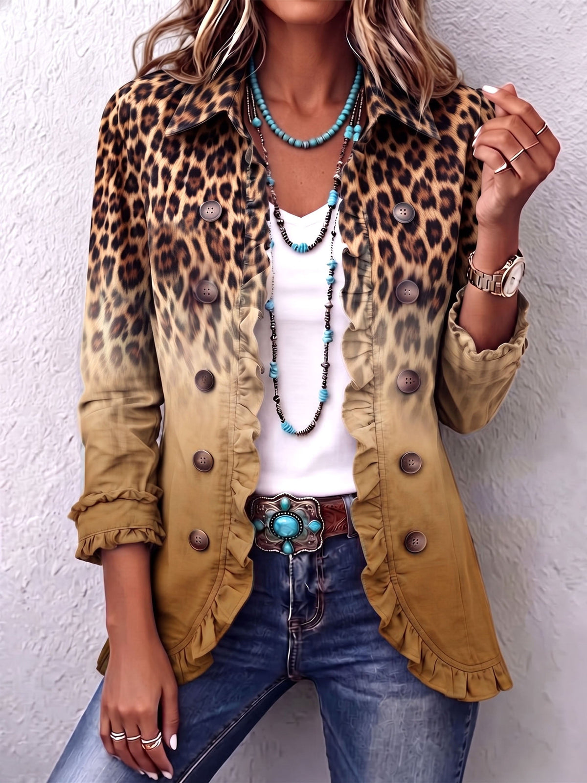 Richelle | Blazer met luipaardprint