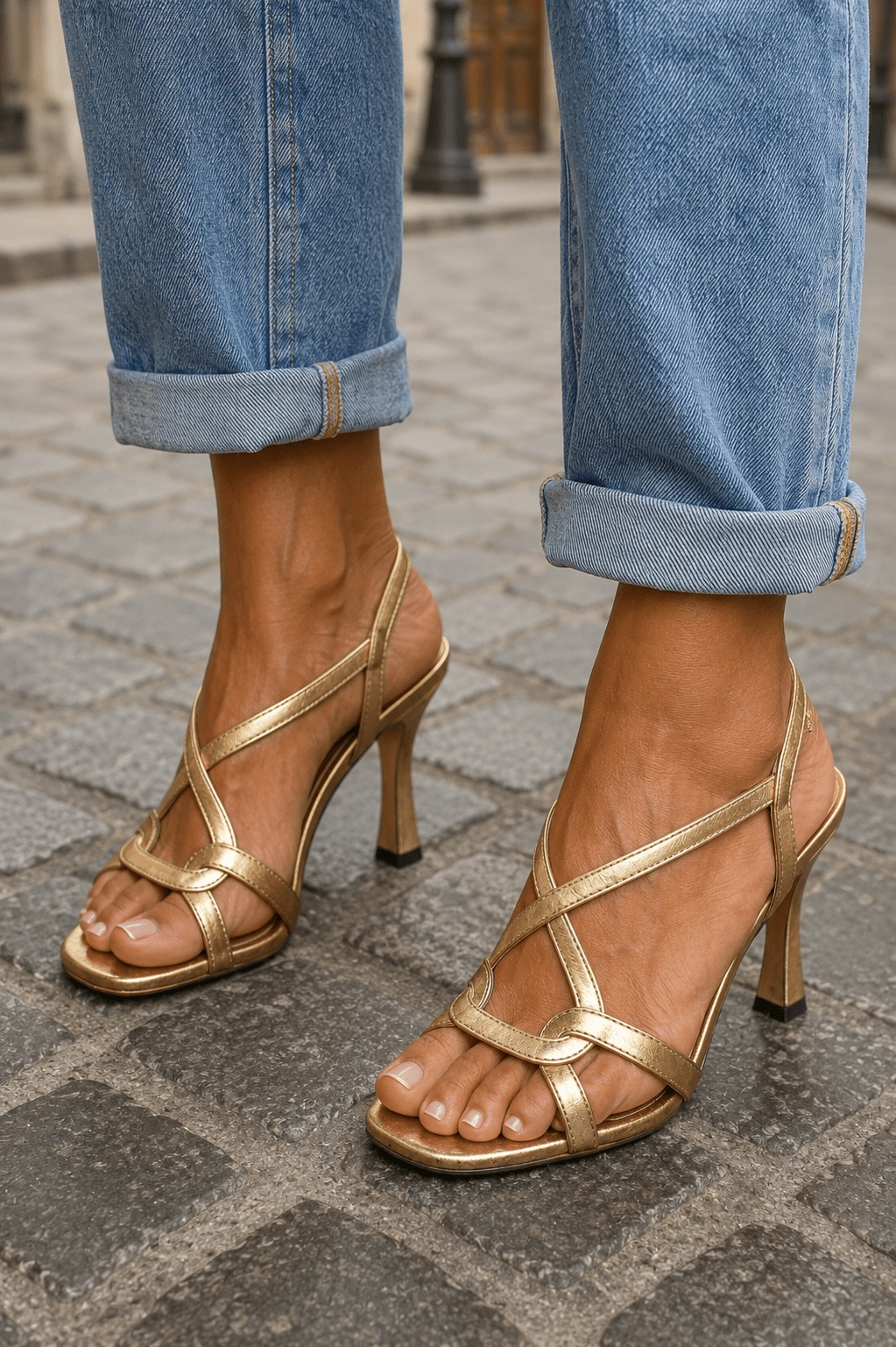 Elisabeth | Gouden sandalen: de charme van de zomer