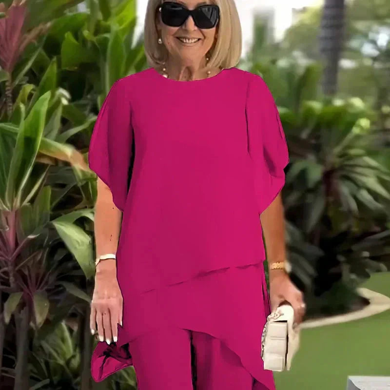 Jorellea™ | Geplooide Palazzo 2-delige Set