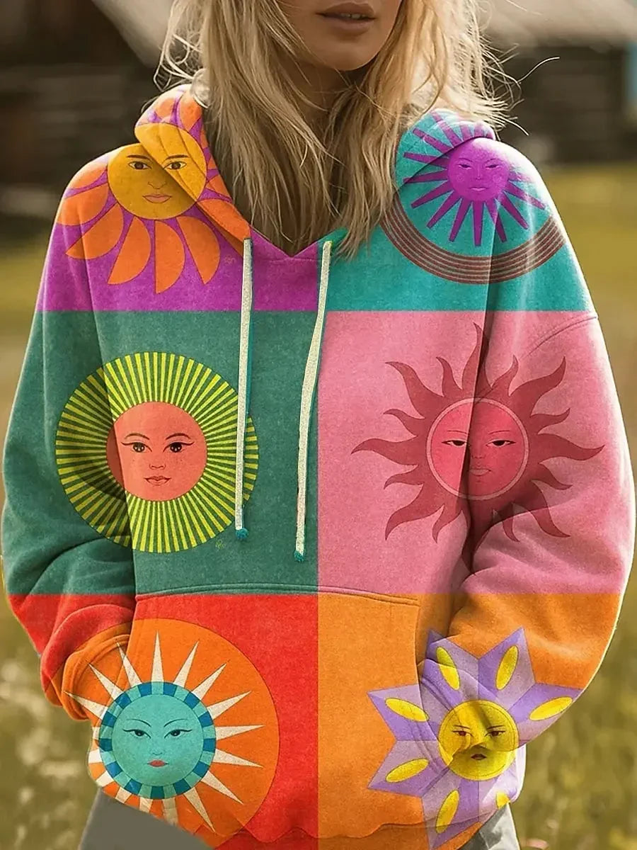 Linet | Kleurrijke zonnegezichten trui