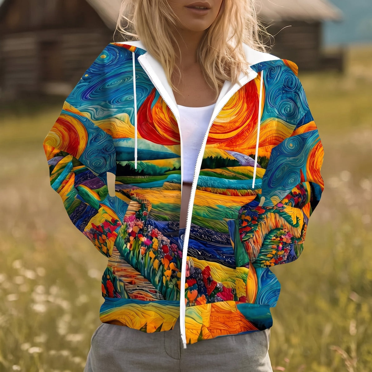 Madelein | Kunstzinnige zip hoodie trui