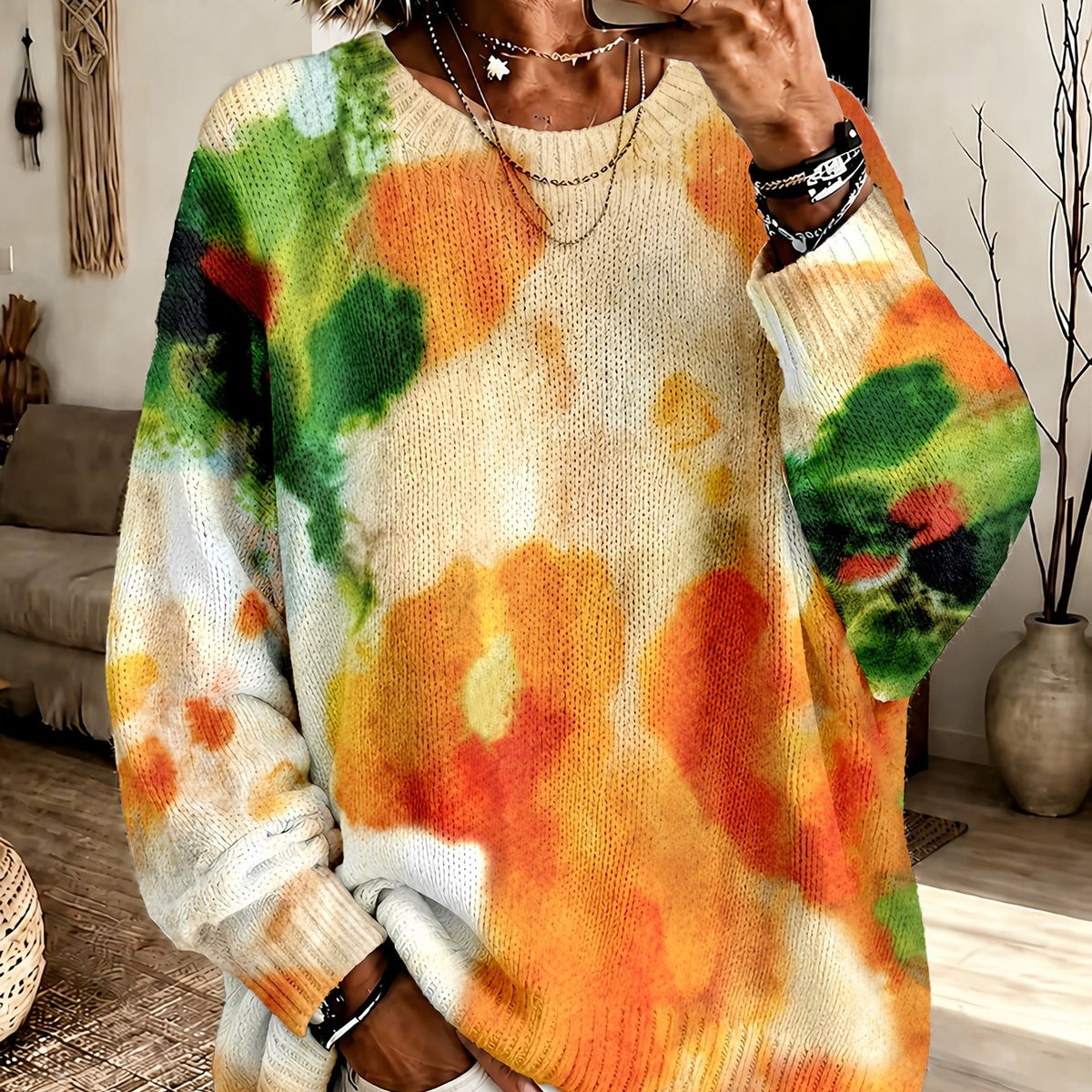 Tugçe | Artistieke tie-dye trui