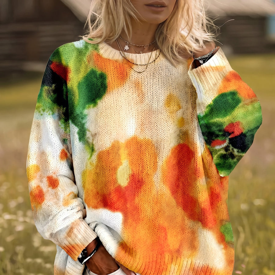 Tugçe | Artistieke tie-dye trui